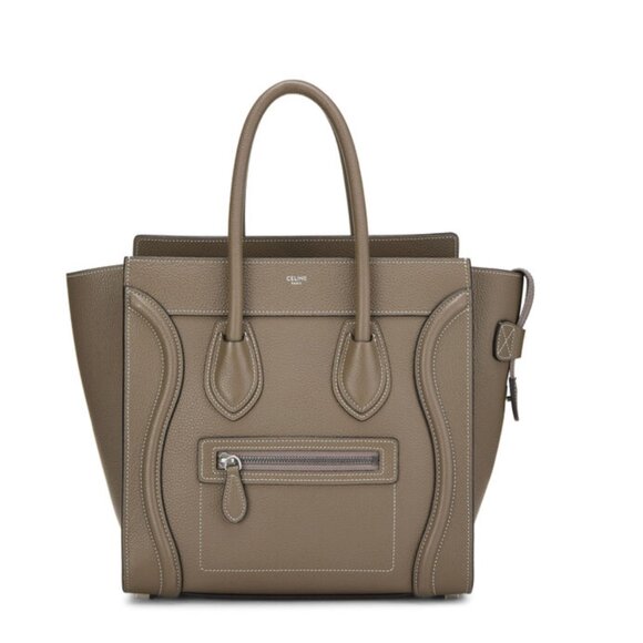 CELINE Grained Calfskin Medium Phantom Luggage Taupe - Picture 1 of 8